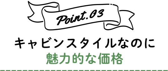 キャビンスタイルなのに魅力的な価格